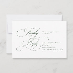 Dunkelgrüne Monogramm-Hochzeits-RSVP-Karte RSVP Karte