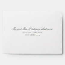 Dunkelgrüne Monogramm-Hochzeitshülle