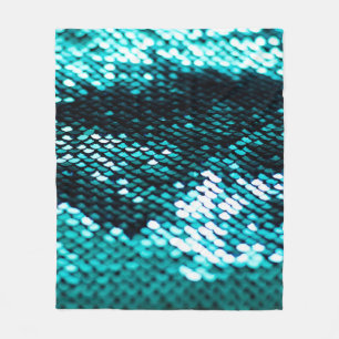 Dunkelgrüne Pailletten glänzende Textur Fleecedecke
