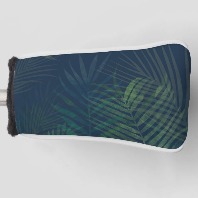 Dunkelgrüne Palm Blätter Golf Head Cover - Tropica Golf Headcover (Vorderseite)