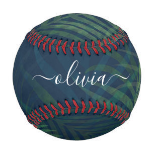 Dunkelgrüne Palmen Blätter Muster Baseball