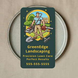 Dunkelgrüne Rasenpflege Landschaftsbau Landschafts Visitenkarte
