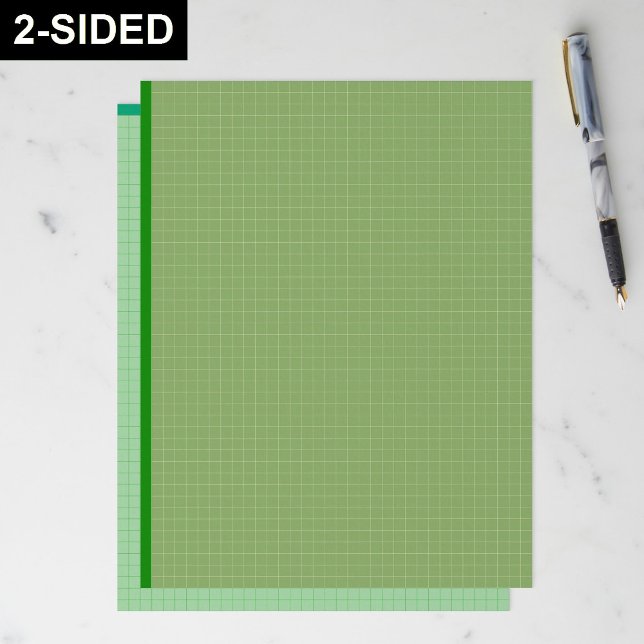 Dunkelgrüne Rastergraphikpapierbögen (Zollquadrate Briefbogen (engineering sheets, architectural drawing grid template, custom inch square layout, printable dark)