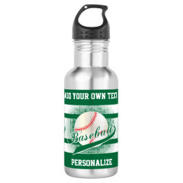 Dunkelgrüne Retro Baseball-Art Trinkflasche