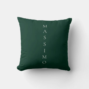 Dunkelgrüne schlichte elegante Casual Eigenname Kissen