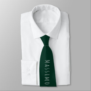 Dunkelgrüne schlichte elegante Casual Eigenname Krawatte