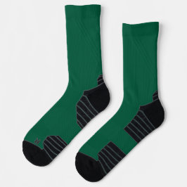 dunkelgrüne Socken mit schwarzen Zehen in Crew-Län
