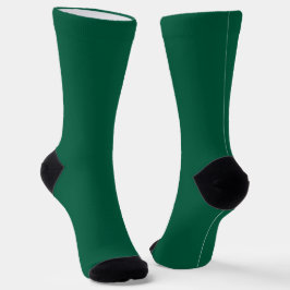 dunkelgrüne Socken mit schwarzen Zehen in Crew-Län