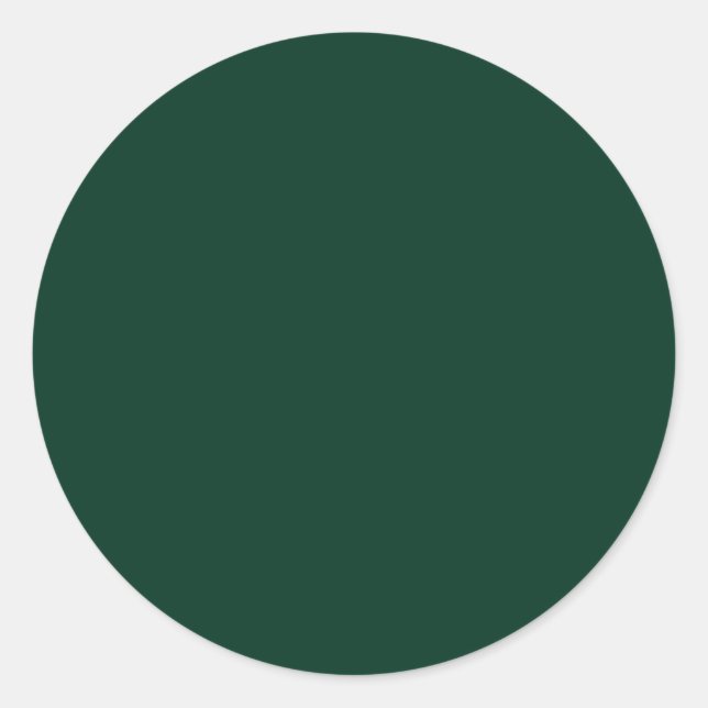 Dunkelgrüne Solid-Farbe Runder Aufkleber (Vorderseite)