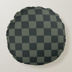 Dunkelgrüne Tafel Rundes Kissen