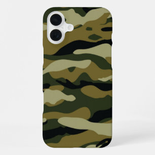 Dunkelgrüne Tarnung iPhone 16 Plus Hülle