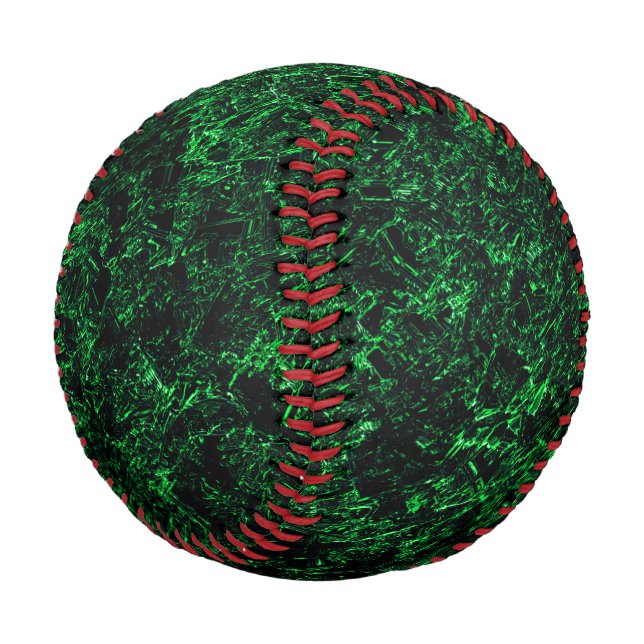 Dunkelgrüne Textur, zerstört oder korrodiert Baseball (Schrägansicht)