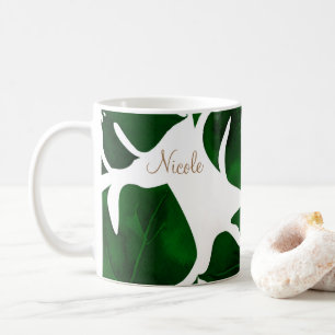 Dunkelgrüne tropische Palmwedel Sommer Insel Chic Kaffeetasse
