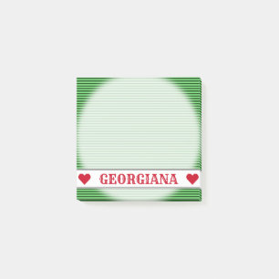 Dunkelgrüne u. hellgrüne Streifen/Linien Muster Post-it Klebezettel