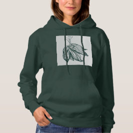 dunkelgrüne und aquamarine Monstera-Blätter & Lili Hoodie