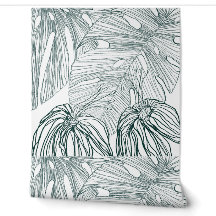 dunkelgrüne und aquamarine Monstera-Blätter & Lili