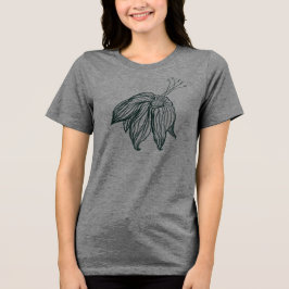 dunkelgrüne und aquamarine Monstera-Blätter & Lili Tri-Blend Shirt