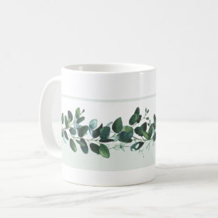 Dunkelgrüne und blaue Eukalyptus-Blätter Garten  Kaffeetasse