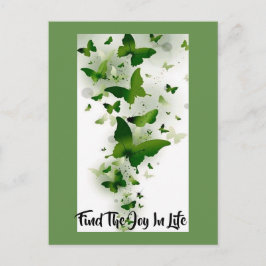 Dunkelgrüne und graue Butterfetts Postkarte