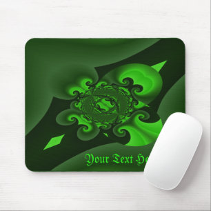 Dunkelgrüne und Limone Spiralwaage Mousepad
