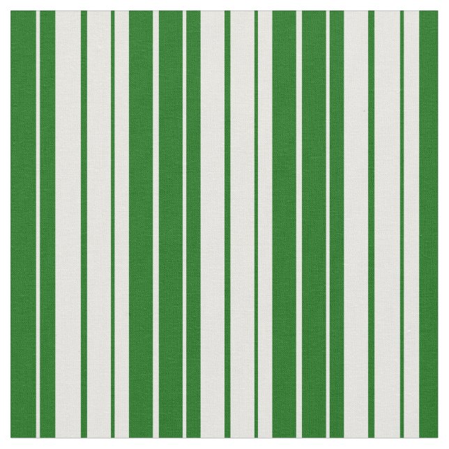 Dunkelgrüne und weiße Linien Stoff (Nahaufnahme)