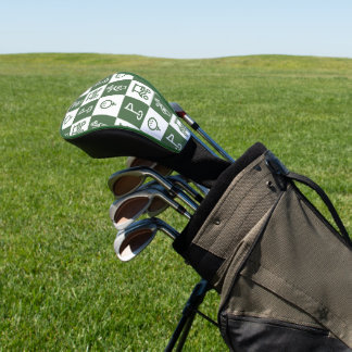 Dunkelgrüne und weiße Schachbrettkopfabdeckung Golf Headcover