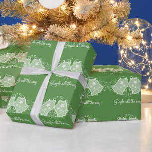 Dunkelgrüne Urlaubsglocken und Wirbel - Umschlagpa Geschenkpapier