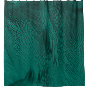 Dunkelgrüne Vintage Feather Textur Duschvorhang