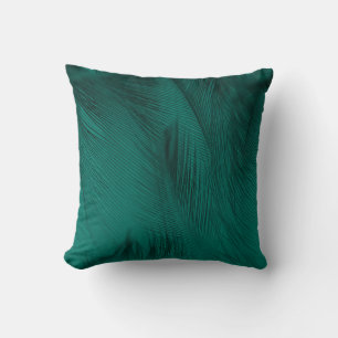 Dunkelgrüne Vintage Feather Textur Kissen