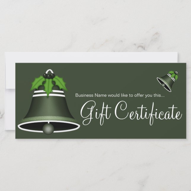 Dunkelgrüne Weihnachtsbell-Weihnachtsgeschenkzerti (Vorderseite)