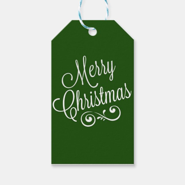 Dunkelgrüne Weihnachtsgeschenke Geschenkanhänger (Vorderseite)