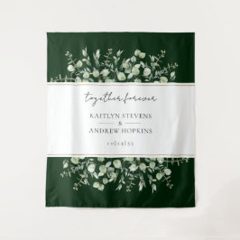 Dunkelgrüner Eukalyptus Hochzeit für immer Wandteppich