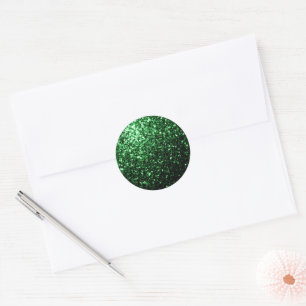 Dunkelgrüner falscher Glitter funkelt Runder Aufkleber