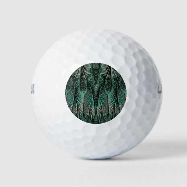 Dunkelgrüner gemusterter Golfball - einzigartig (Vorderseite)