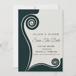 Dunkelgrüner Koru - Neuanfang - unser Datum Gerett