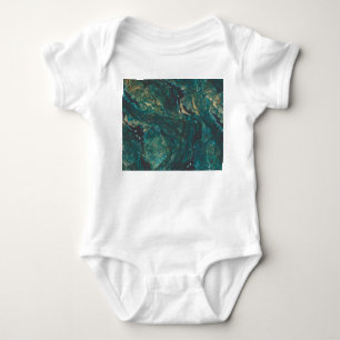 Dunkelgrüner Marmor: luxuriöse Textur. Baby Strampler