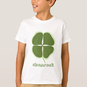 Dunkelgrüner Shamrock mit Umriss, T-Shirts