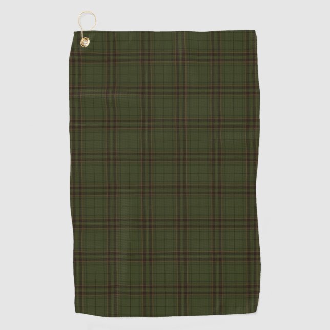 Dunkelgrüner Tartan Kariert schottisches Muster  Golfhandtuch (Vorderseite)