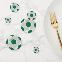 Dunkelgrüner und weißer Fußball Konfetti