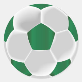Dunkelgrüner und weißer Fußball Runder Aufkleber