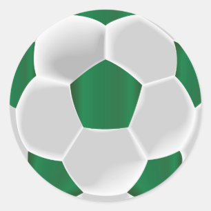 Dunkelgrüner und weißer Fußball Runder Aufkleber