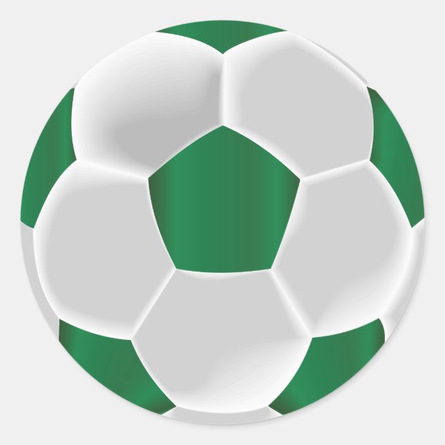 Dunkelgrüner und weißer Fußball Runder Aufkleber (Vorderseite)