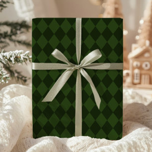Dunkelgrünes Argyle-Geschenkpapier Geschenkpapier
