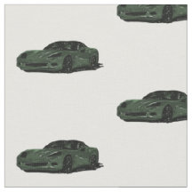 Dunkelgrünes C6 Corvette Handgezeichnetes Sketch-G