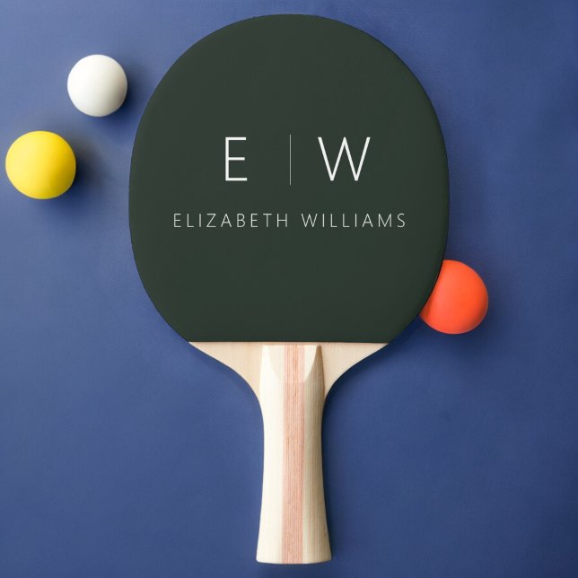 Dunkelgrünes Elegant Moderner Minimalistischer Mon Tischtennis Schläger (Von Creator hochgeladen)