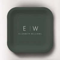 Dunkelgrünes Elegant Modernes Minimalistisches Sch