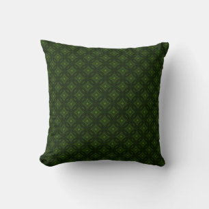 Dunkelgrünes, elegantes geometrisches Muster Kissen