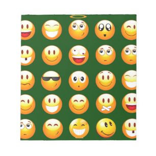 dunkelgrünes Emoji Notizblock