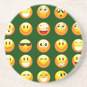 dunkelgrünes Emoji Untersetzer