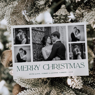 Dunkelgrünes Frohe Weihnachten Elegantes Foto-Ra